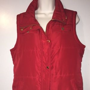 Style & Co. Sport Red Quilted Vest Size Large